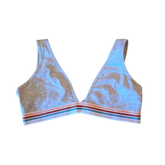 Colsie Triangle Bralette Size Medium Gray with Rainbow Band Wireless Lounge Bra - Picture 1 of 6